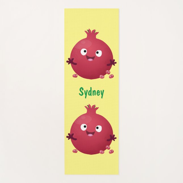 Tapete De Yoga Cartoon de fruta de romã giro (Frente)