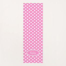 Tapete De Yoga Casaco de ioga branco-rosado de bolinhas