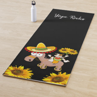 Tapete De Yoga Cavalo Floral de Girassol Yoga Mat