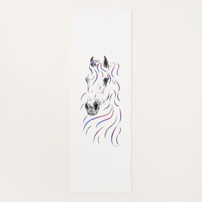 Tapete De Yoga Cavalo na moda árabe (Verso)