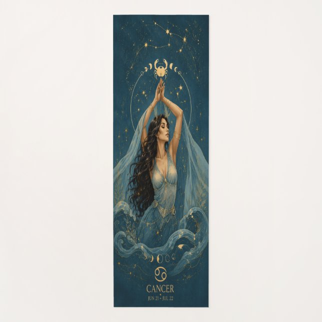 Tapete de Yoga Celestial do Zodíaco de Câncer (Frente)