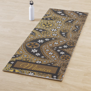Tapete De Yoga Celestial Paisley Floral Personalizado Nome
