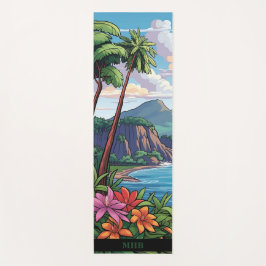 Tapete De Yoga Cena de praia tropical havaiana Yoga Mat