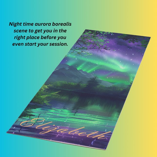 Tapete De Yoga Cena noturna de Aurora Borealis (Criador carregado)