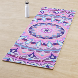 Tapete De Yoga Centro de Mandala Roxa Boho Fitness Meditação