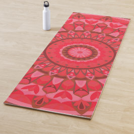 Tapete De Yoga Centro de Mandala Vermelha Boho Quente de Meditaçã