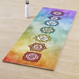 Tapete De Yoga Chakra bold arco-íris cor fluxo mantra ioga