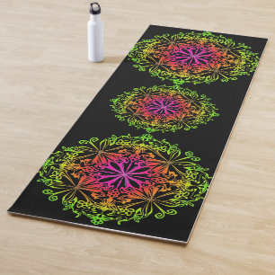 Tapete De Yoga Chakra floral boho design yoga mat engraçado