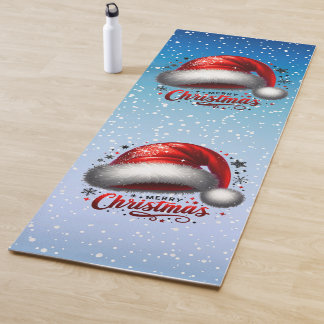 Tapete De Yoga Chapéu de Papai Noel Escarlate com Brilho