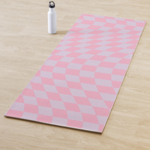 Tapete De Yoga Check-in de Verificação Lilac Pink do Padrão Verif