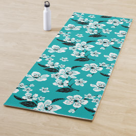 TAPETE DE YOGA CHERRY BLOSSOM - SAKURA (TEAL)