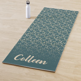 Tapete De Yoga Cherry Blossoms Teal / Seu Nome
