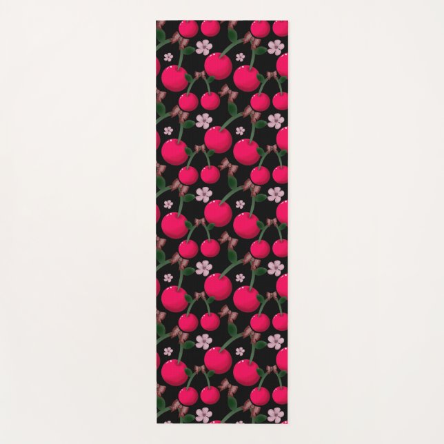 Tapete De Yoga Cherry floral pattern  (Frente)