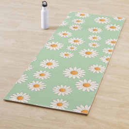 Tapete De Yoga Chic Daisy Flower Pattern - Design Floral Bonito -