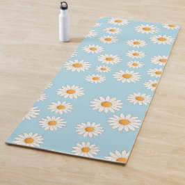 Tapete De Yoga Chic Daisy Flower Pattern - Design Floral Bonito -