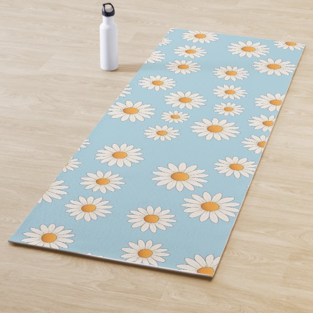 Tapete De Yoga Chic Daisy Flower Pattern - Design Floral Bonito - (In Situ)