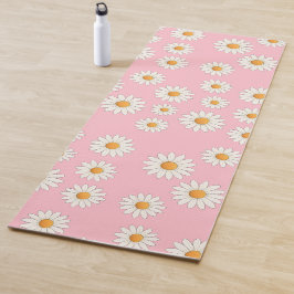 Tapete De Yoga Chic Daisy Flower Pattern - Design Floral Bonito -