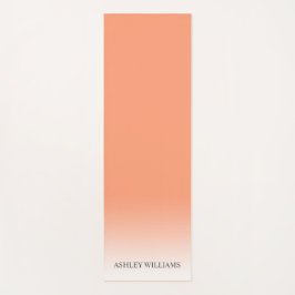 Tapete De Yoga Chic Script Monograma Cantaloupe Laranja Ombre