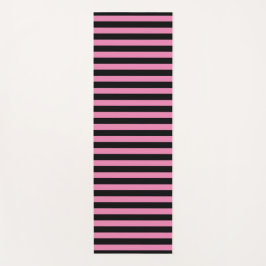 Tapete De Yoga Chic Striped Black and Pink