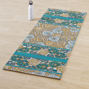 Tapete De Yoga ciclamen azul arte nova flor botânica