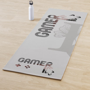 Tapete De Yoga Cinza Abstrato de Arte GAMER Yoga Mat Black Powder