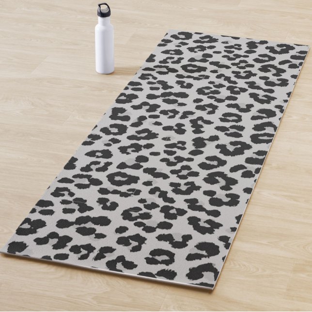 Tapete De Yoga Cinza cinza Ash Leopard Cheetah Padrão de Impressã (Criador carregado)