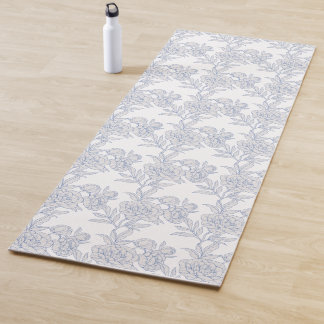Tapete De Yoga Cinza Elegante e Ioga Azul
