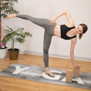Tapete De Yoga Cinza Metálica De De Lotus Moderna Com Bruce