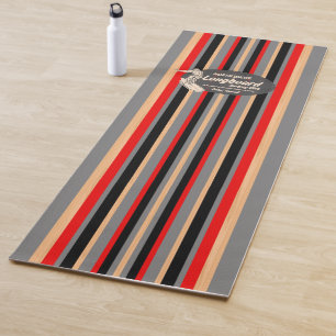 Tapete De Yoga Cinzas listradas havaianas da prancha do