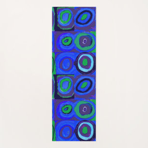 Tapete De Yoga Círculo Quadrado do Kandinsky Farbstudie Blue Quad