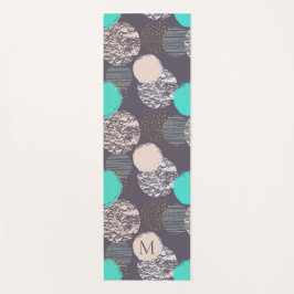Tapete De Yoga Círculos abstrato Padrão monograma personalizado i