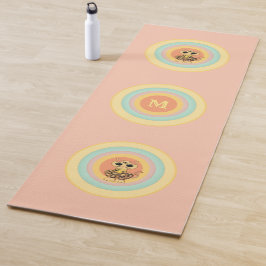 Tapete De Yoga Círculos Multicoloridos e Gata Tigrada
