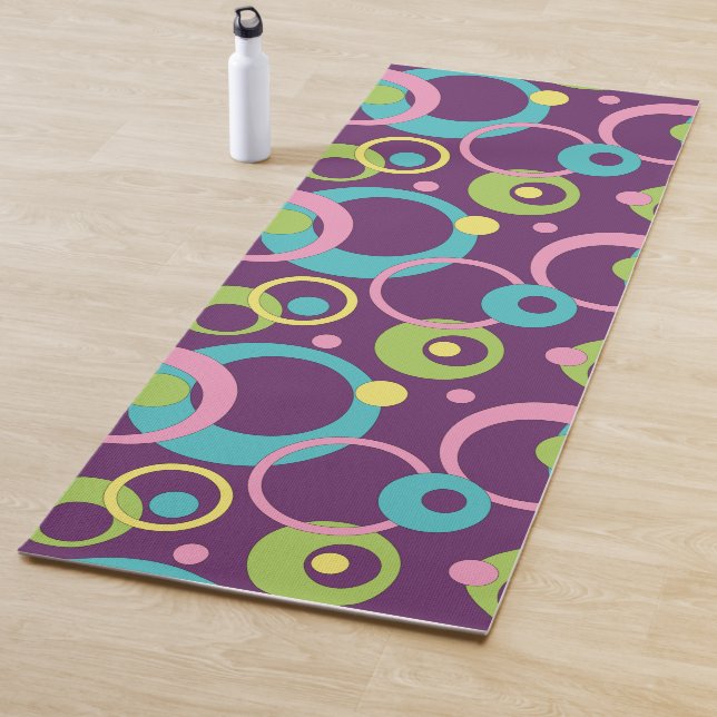 Tapete De Yoga Círculos Roxos Funk Ioga Mat (In Situ)