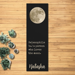 Tapete De Yoga Citação da Lua Espiritual Celestial Espaço Nome Pe