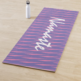 Tapete De Yoga Citação de Namaste Meditação Padrão Roxo Rosa