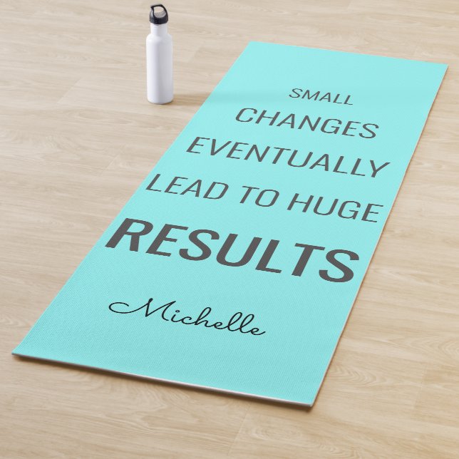 Tapete De Yoga Citação de Sucesso Inspiracional Turquesa Azul (In Situ)