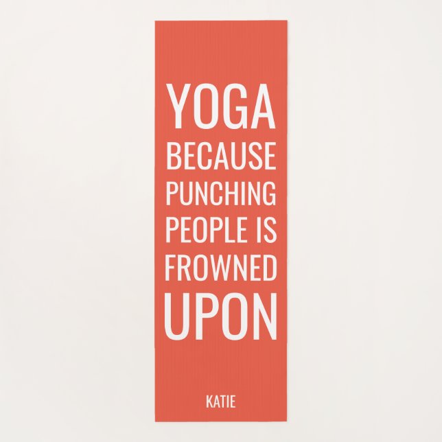 Tapete De Yoga Citação engraçada sobre Punir Pessoas Yoga Mat (Verso)