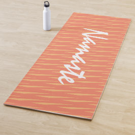 Tapete De Yoga Citação Namaste Laranja Padrão de Exercício de Fit