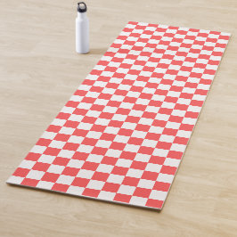 Tapete De Yoga Classic coral red checkerboard