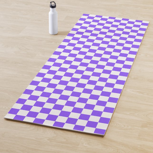 Tapete De Yoga Classic visual purple checkerboard  (In Situ)