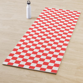 Tapete De Yoga Classic visual red checkerboard 