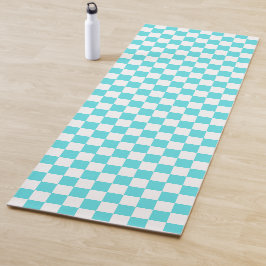 Tapete De Yoga Classic visual turquoise blue checkerboard 
