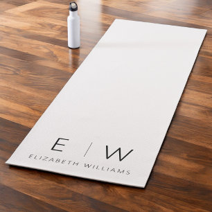 Tapete De Yoga Clássico Elegante Moderno Monograma