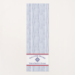 Tapete De Yoga Coastal Stripe Monogram Boat Name Design