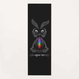 Tapete De Yoga Coelhinho Negro Bonito com Alma Arco-Íris Chakra