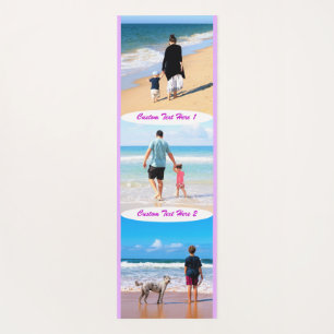 Tapete De Yoga Colagem de Fotografias Personalizada Texto Yoga Ma