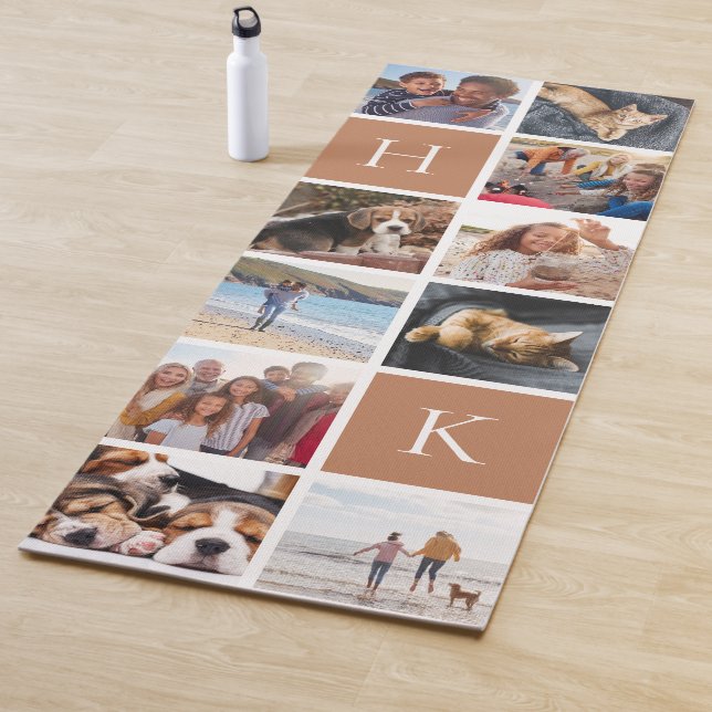 Tapete De Yoga Colagem de Fotos Personalizada da Família | Monogr (In Situ)