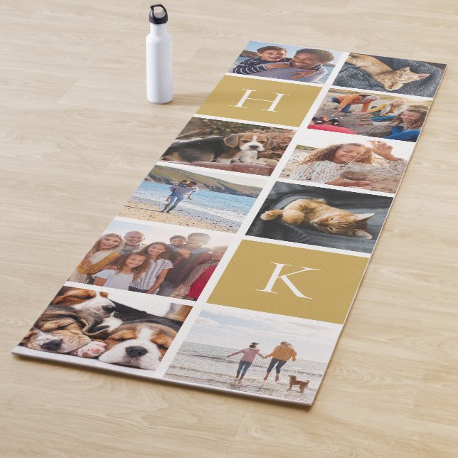 Tapete De Yoga Colagem de Fotos Personalizada da Família | Monogr (In Situ)