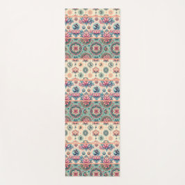 Tapete De Yoga Colagem de Turquesa e pêssego Mandalas 2.0