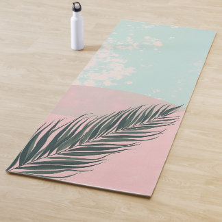 Tapete De Yoga Coleção Moderna Abstrata Rosa Beijo Menta